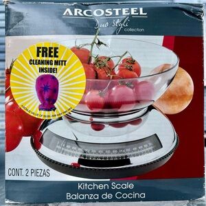 Arcosteel Stainless Steel Kitchen scale w bowl set chrome